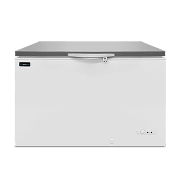 Gefriertruhe | 395L | Weiß/Edelstahl | -18°C bis -25°C | Statische Kühlung