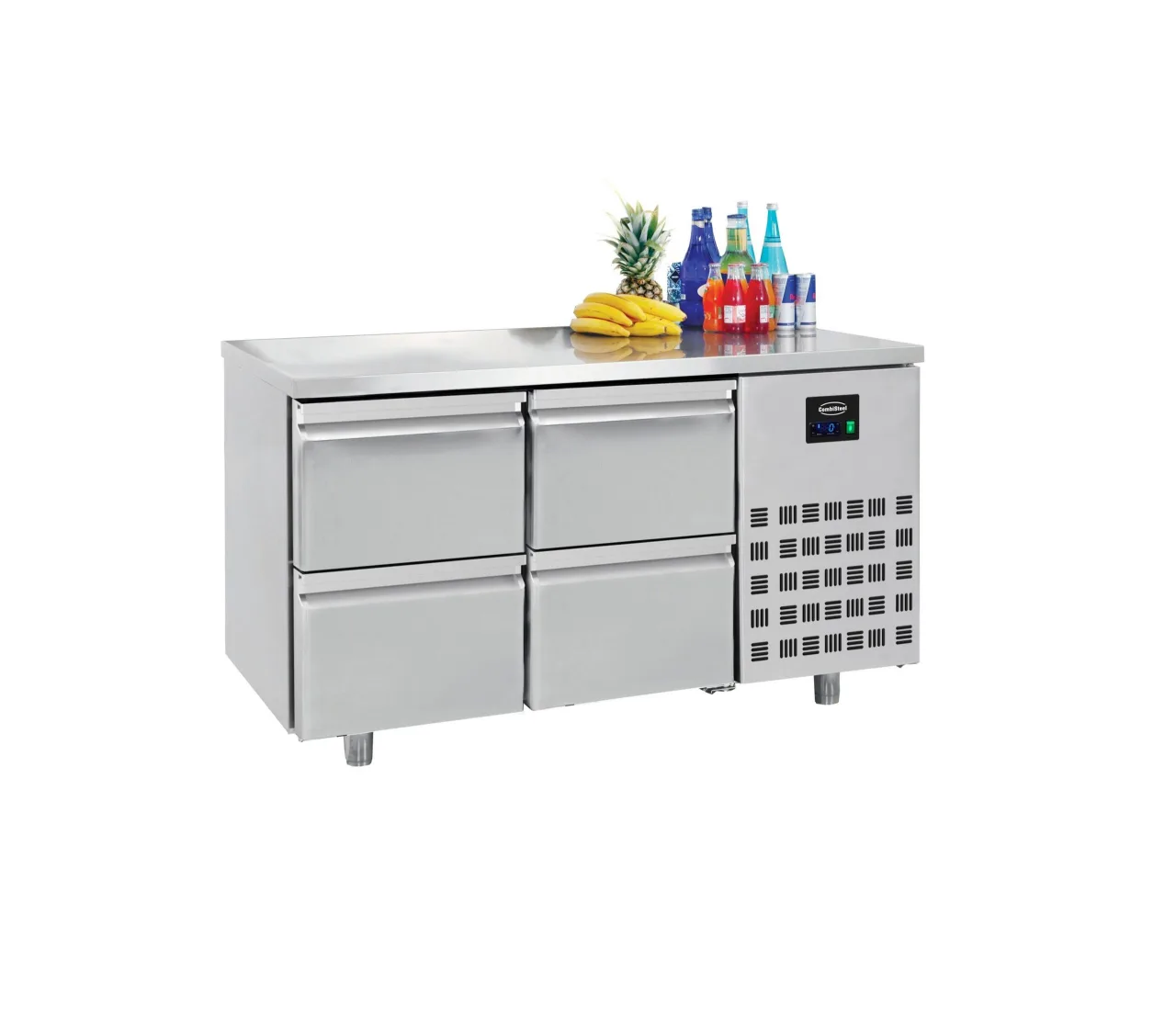 Kühltisch mit 4 Schubladen / 281 Liter / 1400x700x850 mm