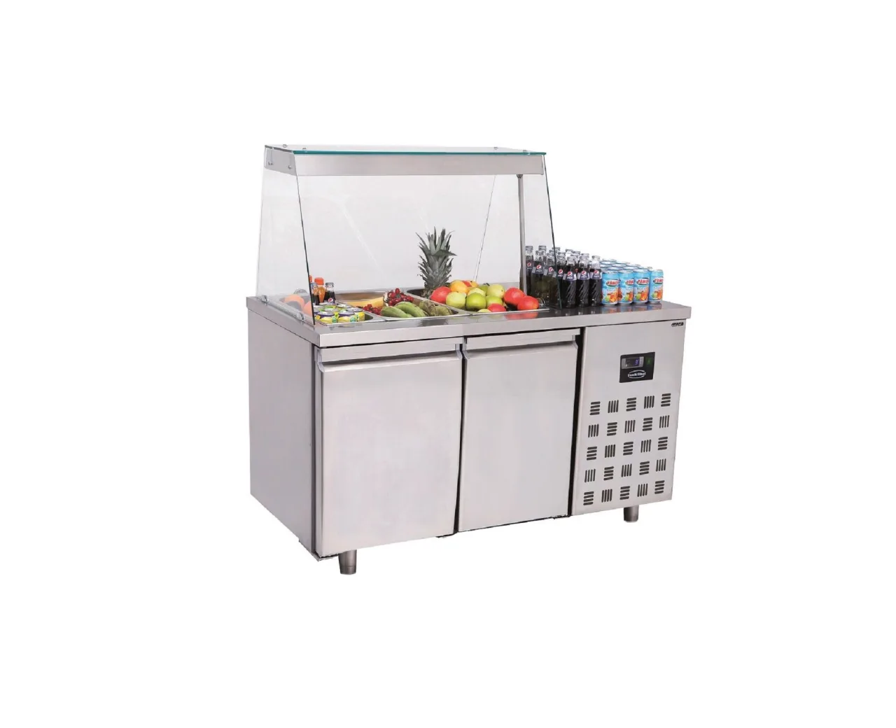 Saladette mit 2 Türen / 3 x 1/1 GN behälter / 1400x700x8500 mm