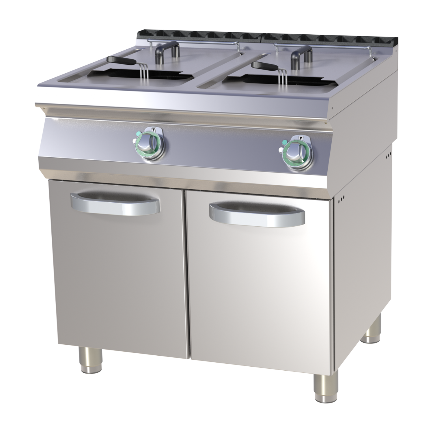 Fritteuse elektrisch 17+17 Liter mit Unterbau | 27 kW | RM – FE 780/17 E