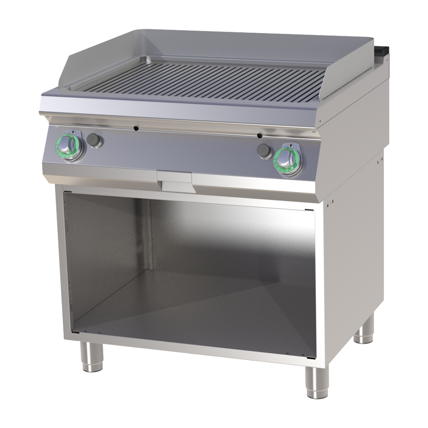 Gas Grillplatte geriffelt mit Unterbau | 14 kW  | RM – FTR 780 G