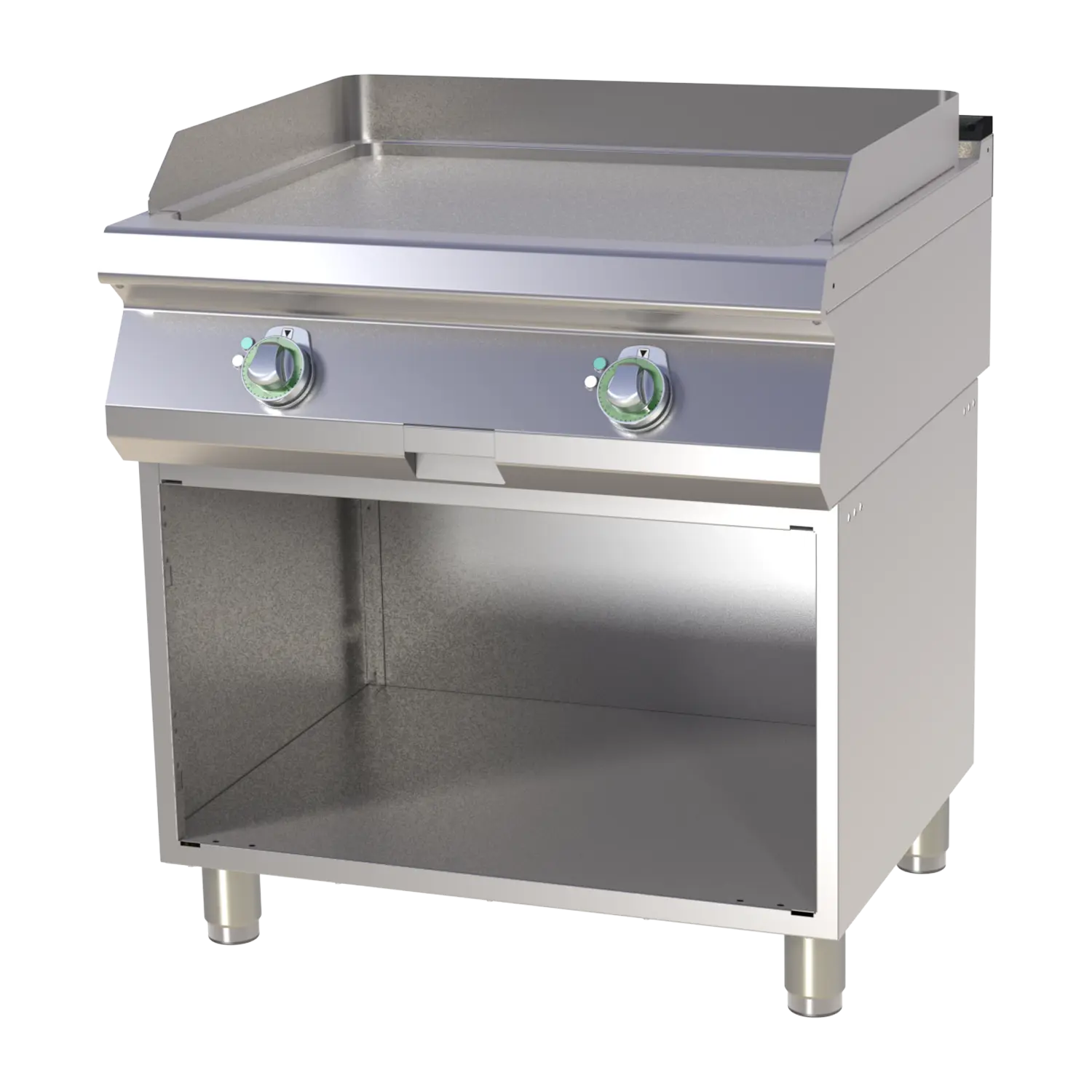 Elektro Grillplatte glatt verchromt mit Unterbau | 9 kW | RM – FTHC 780 E