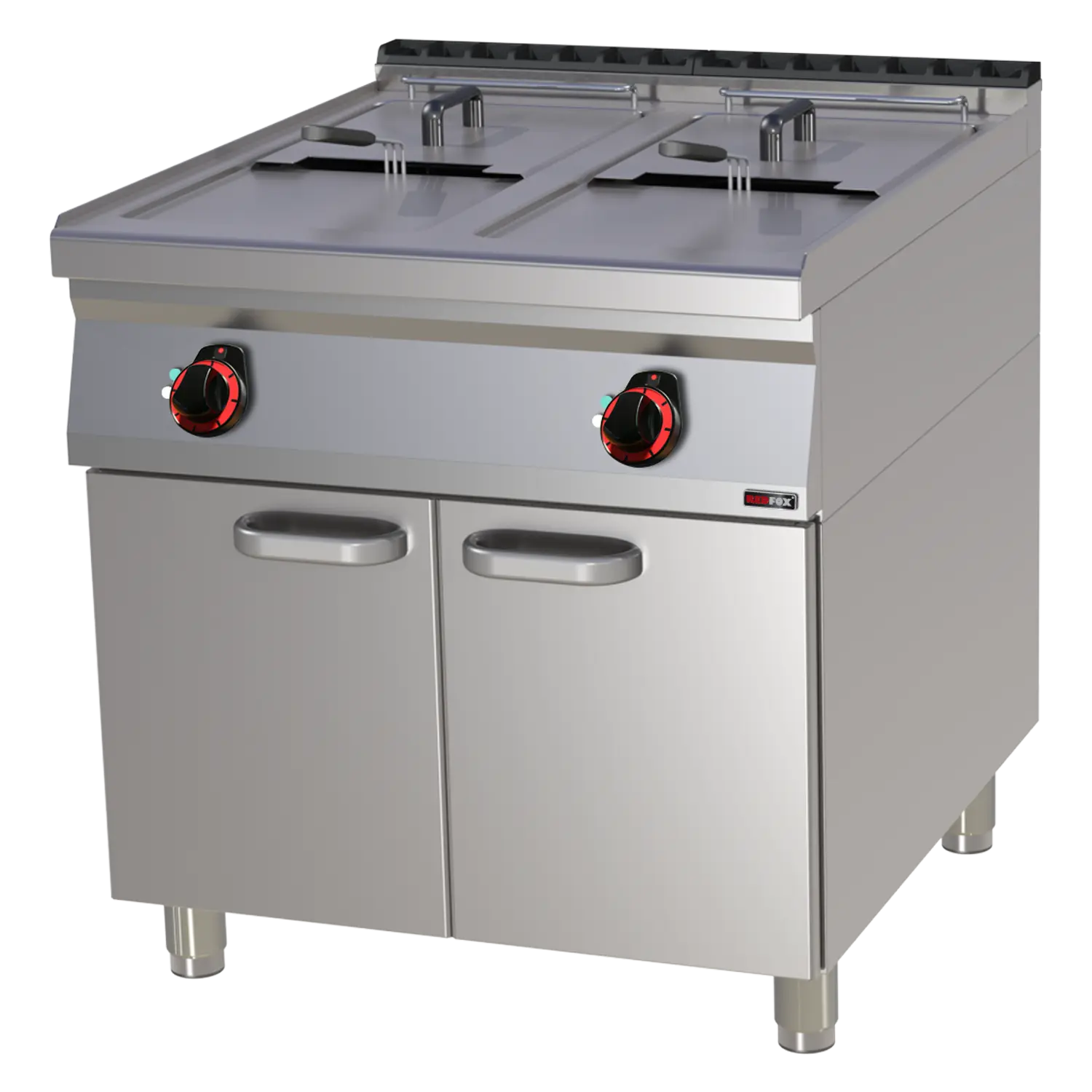Fritteuse elektrisch doppelt 0,8 kW/l, 17+17 l mit Unterbau | REDFOX – FE 90/80-17 E