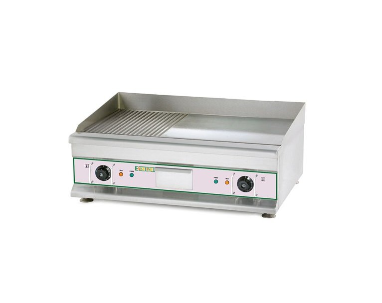 Elektro Grillplatte Glatt & Gerillt / 750x530x310 mm / 400V / 6kW