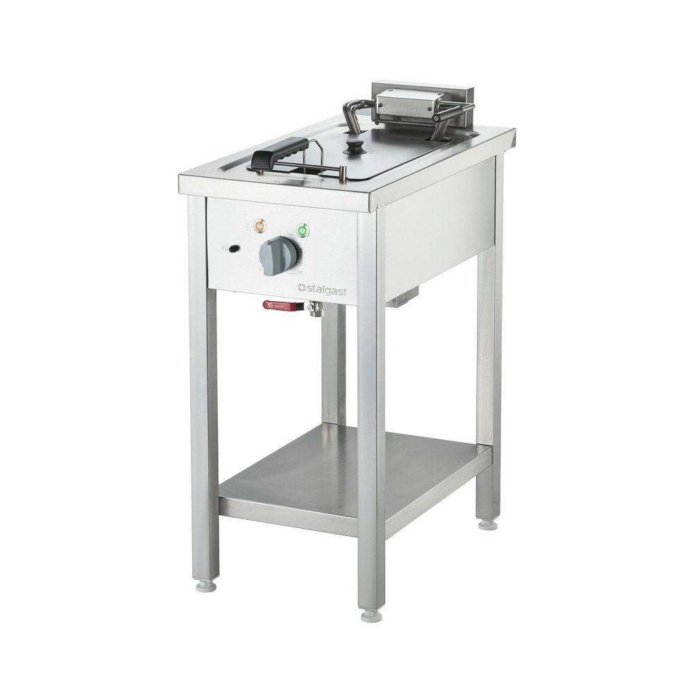 Elektro-Fritteuse 10 Liter als Standgerät / Unterbau offen / 400x700x850 mm / 9 kW