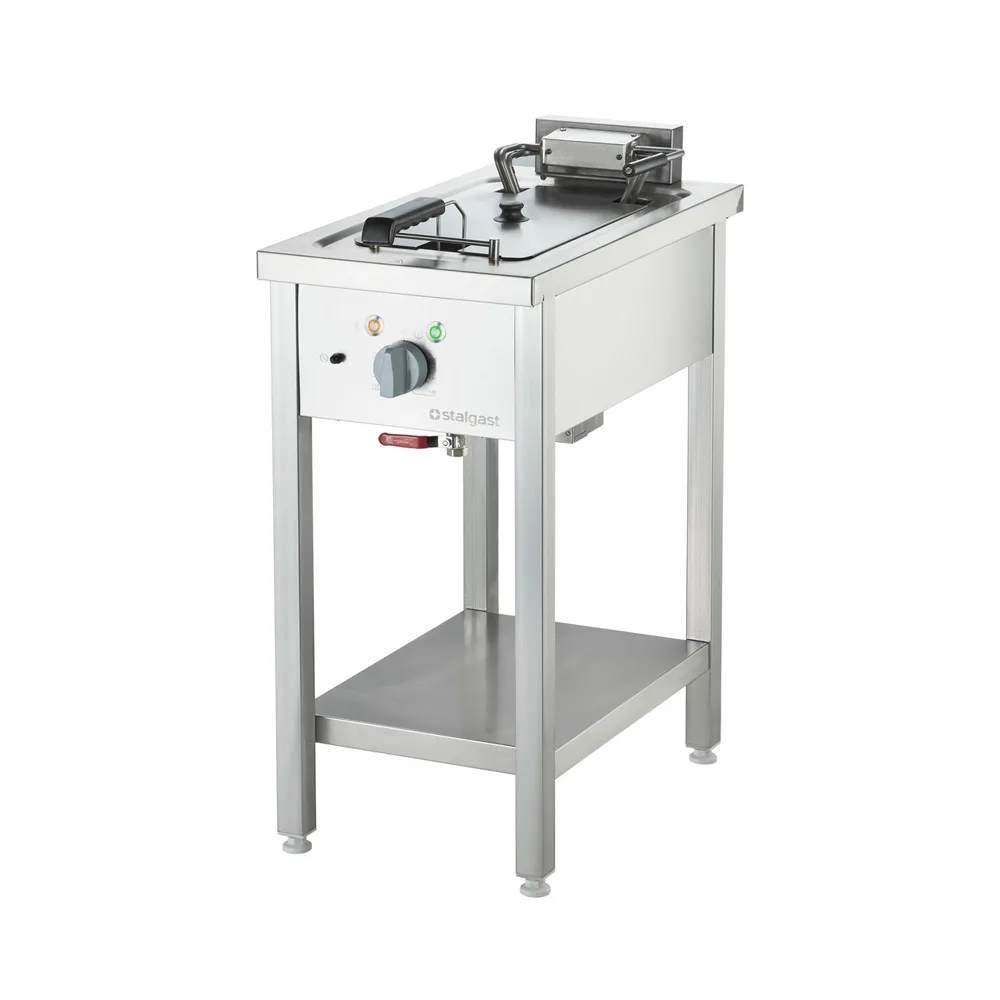 Elektro-Fritteuse 10 Liter als Standgerät / Unterbau offen / 400x700x850 mm / 9 kW