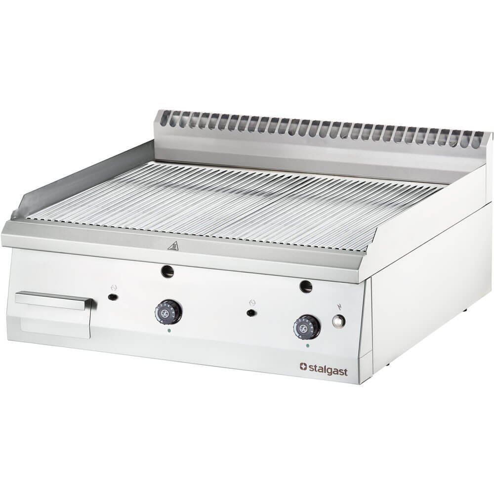 Gas-Griddleplatte, verchromt als Tischgerät, Serie 700 ND – gerillt 800x700x250 mm (BxTxH)