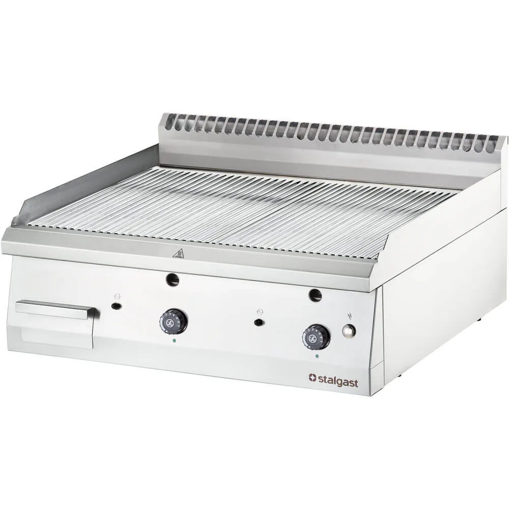 Gas-Griddleplatte, verchromt als Tischgerät, Serie 700 ND – gerillt 800x700x250 mm (BxTxH)