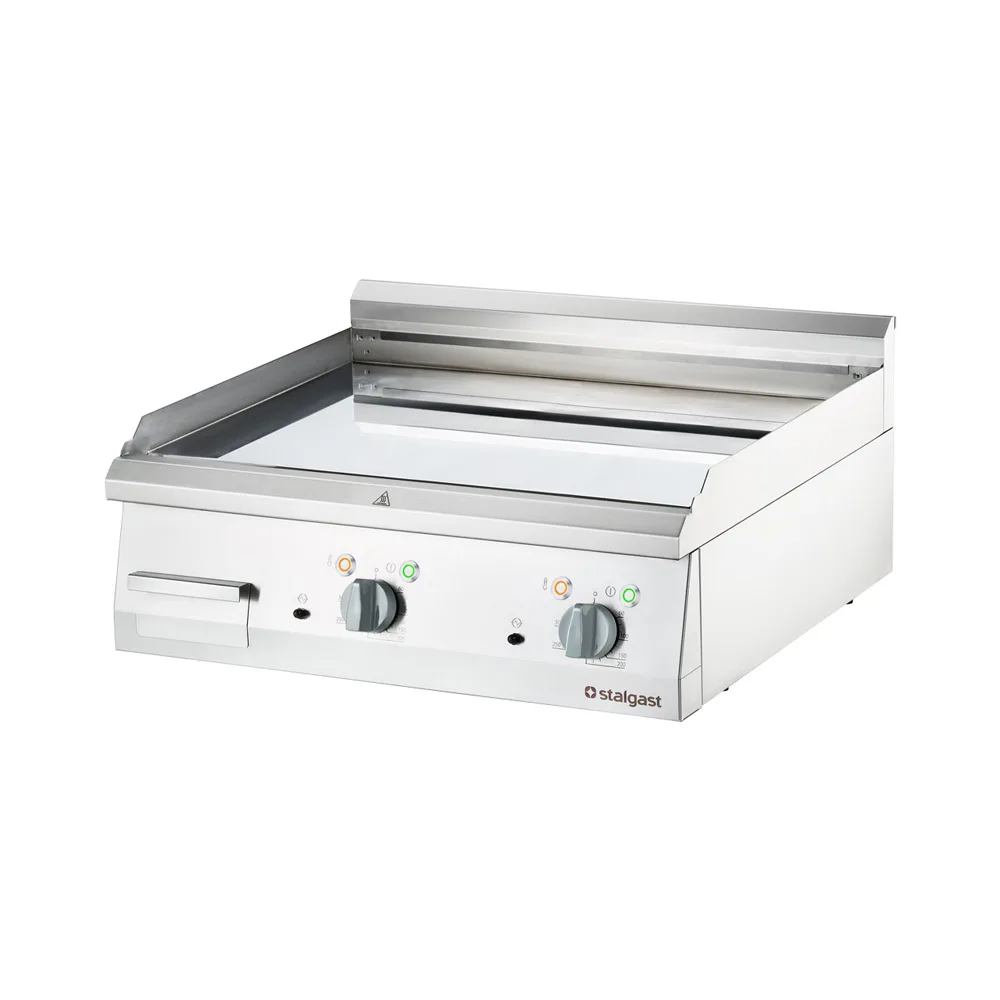 Verchromte Elektro-Griddleplatte als Tischgerät, 800×700 mm, glatte Grillfläche, Serie 700 ND