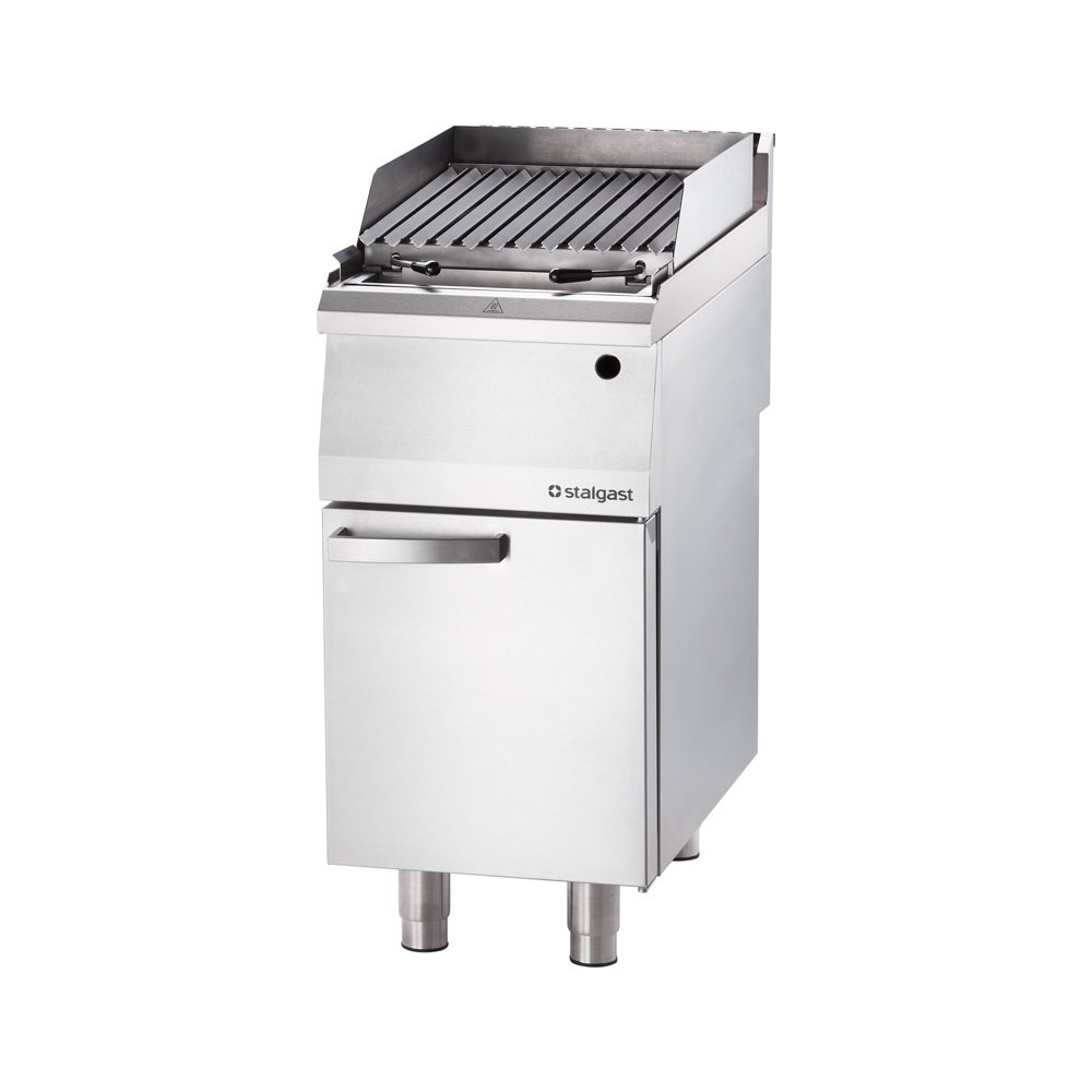 Gas-Lavastein-Grill als Standgerät, Serie 700 ND mit S-Rost, 400x700x850 mm