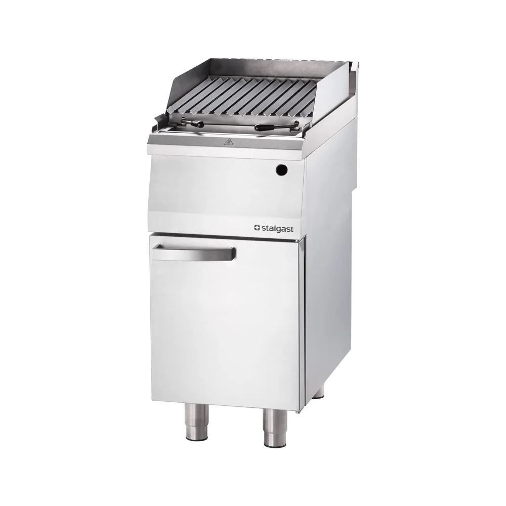 Gas-Lavastein-Grill als Standgerät, Serie 700 ND mit S-Rost, 400x700x850 mm