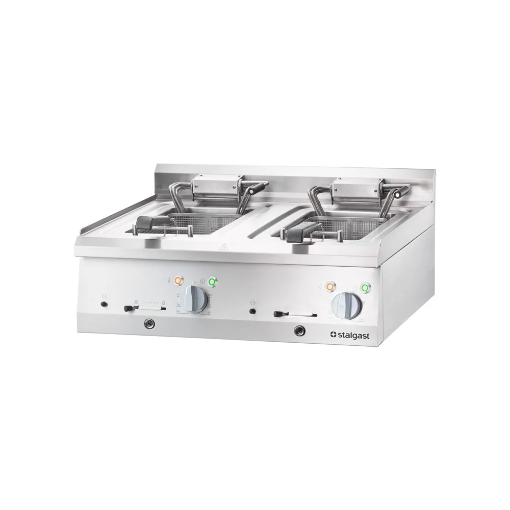Elektro-Fritteuse 2×10 Liter als Tischgerät Serie 700 ND / Doppel-Fritteuse 800 x 700 x 250 mm (BxTxH)