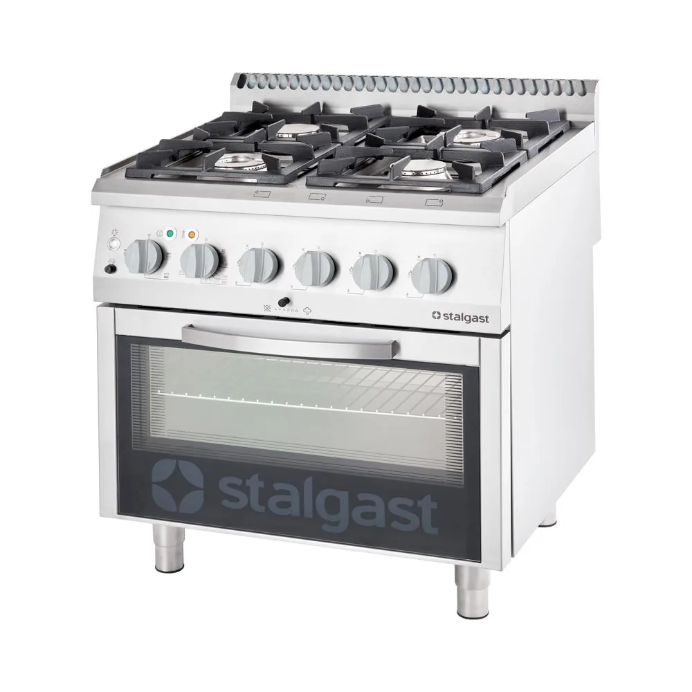 Gasherd mit 4 Brennern (3,5x2x5+7) und Elektro-Umluft-Backofen 600×400 mm / GN1/1, Serie 700 ND