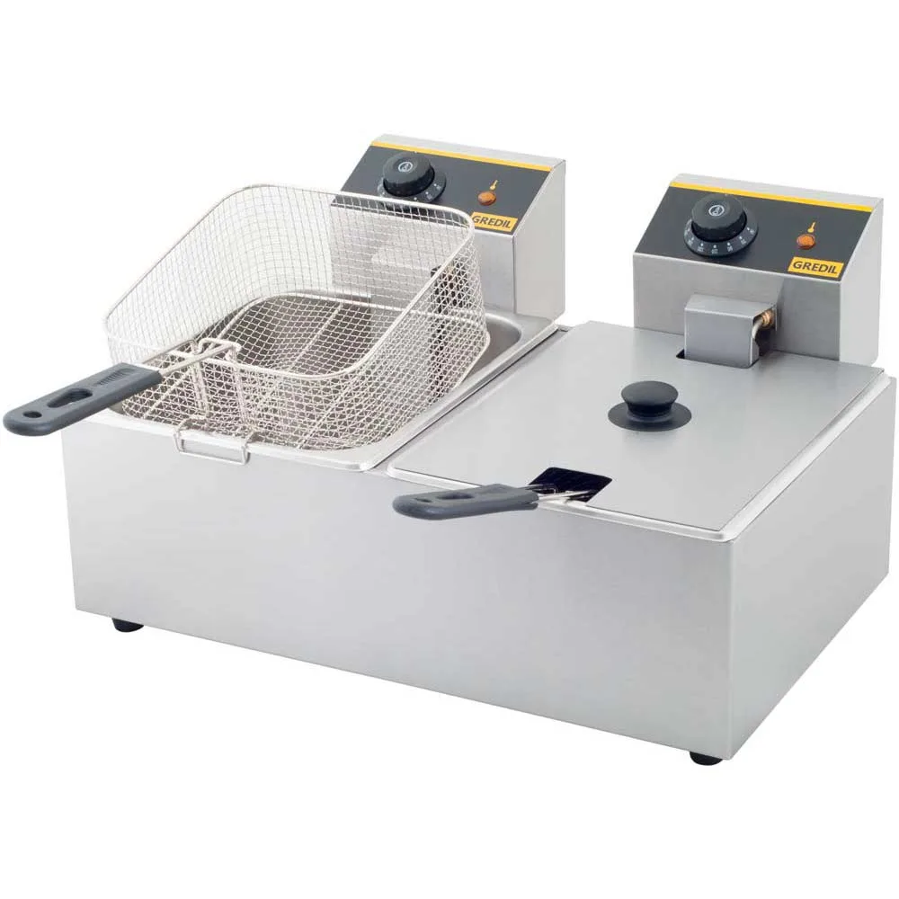 GREDIL Fritteuse mit zwei Becken / 2×5 Liter / 540x420x270 mm