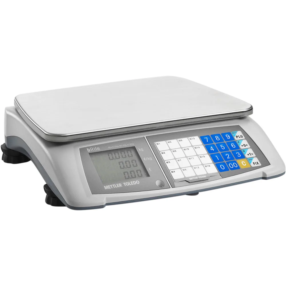 Verkaufswaage, Kapazität 15 kg, Teilung 5 g, Abmessung 351 x 359 x 111 mm (BxTxH)