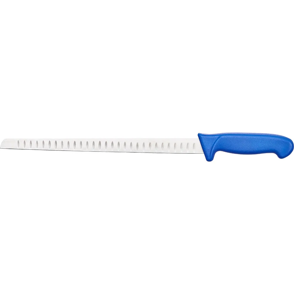 Kochmesser Premium HACCP, Griff blau, Edelstahlklinge mit Wellenschliff 31 cm