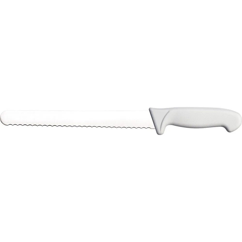 Brotmesser Premium, HACCP, Griff weiß, Edelstahlklinge 25 cm