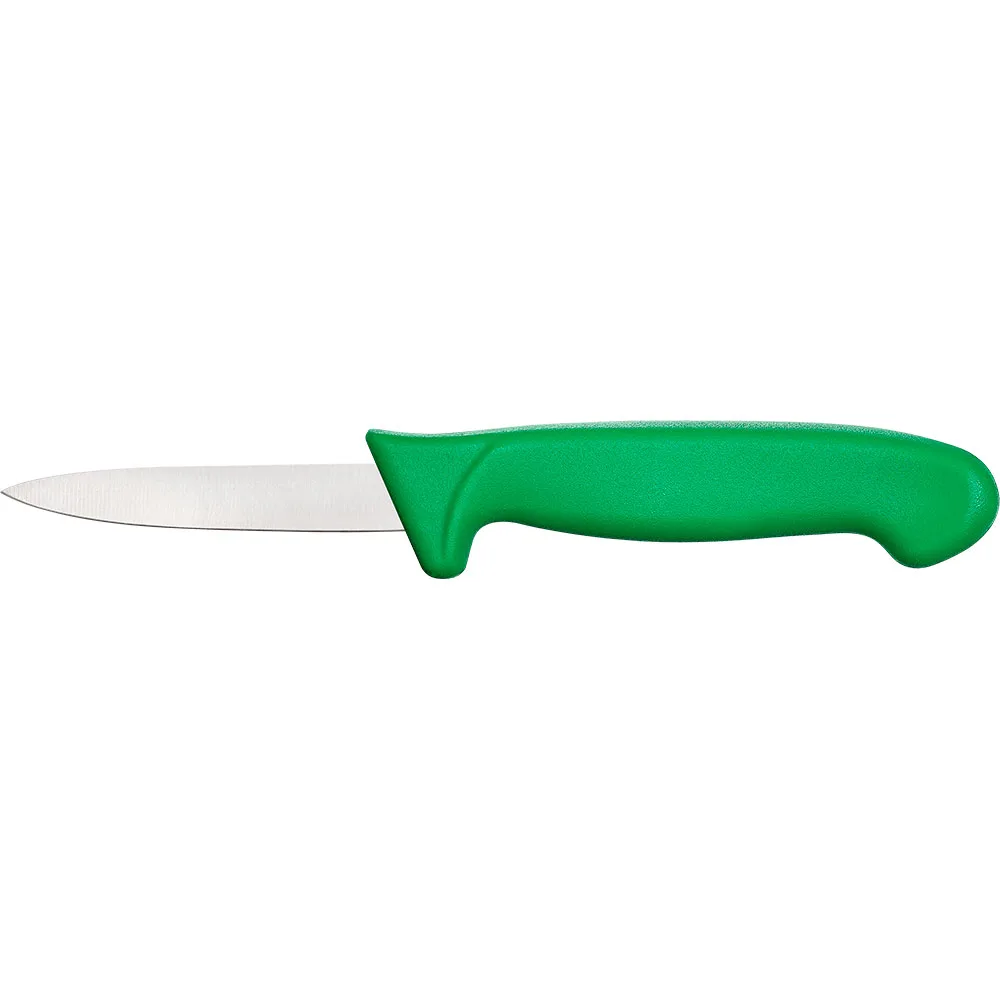 Schälmesser Premium, HACCP, Griff grün, Edelstahlklinge 9 cm