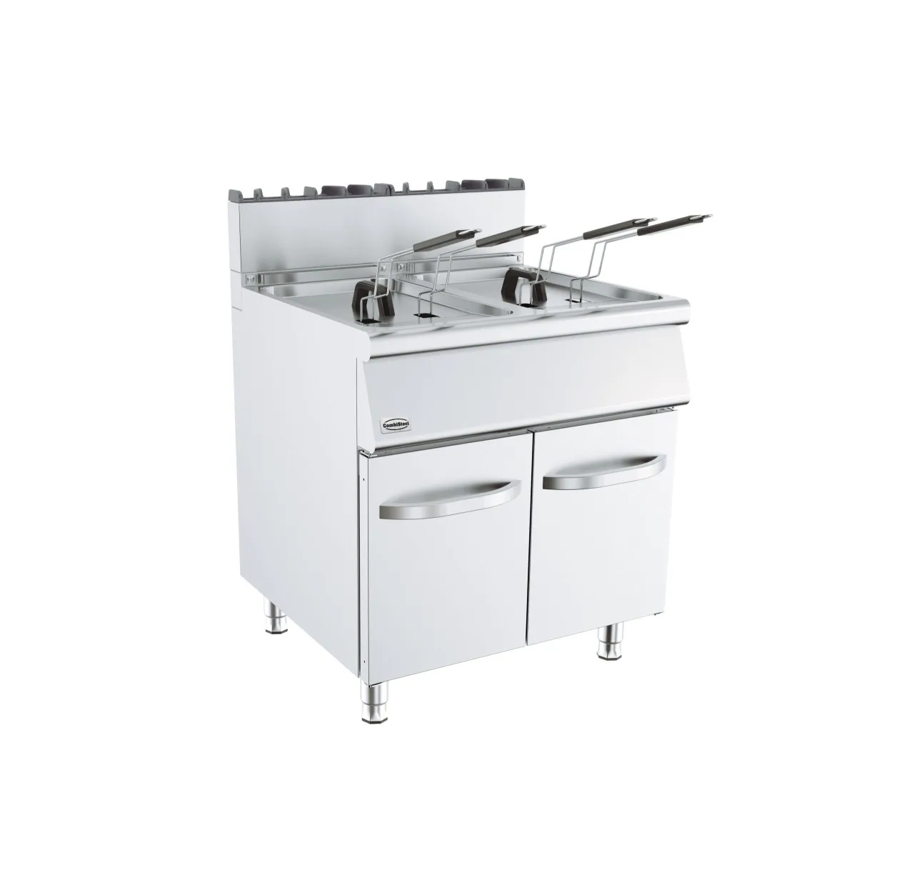 Gas Fritteuse 2×15 Liter 800 x 700 mm ( 4 Körbe)