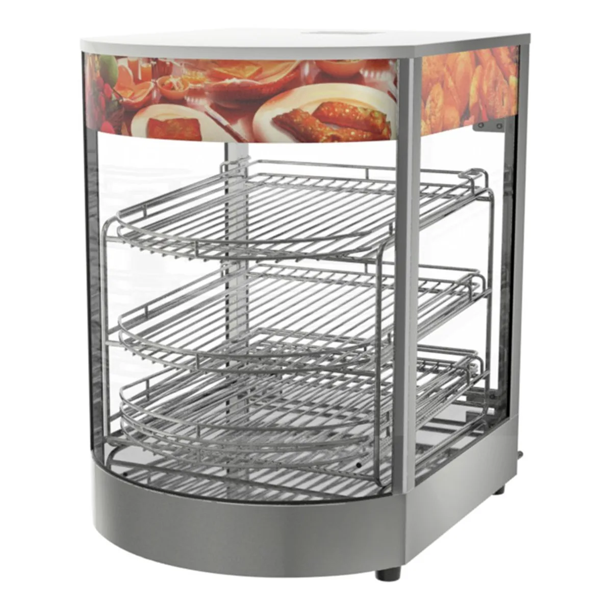 Warmhaltevitrine mit 3 Ablagen