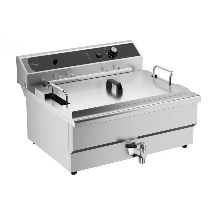 Elektro Tischfriteuse 25 Liter mit Abflussventil 400V