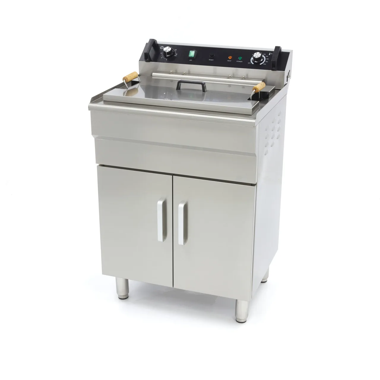 Gastro Fritteuse  Elektrisch 45 Liter mit Ablasshahn und Schrank 7500 Watt