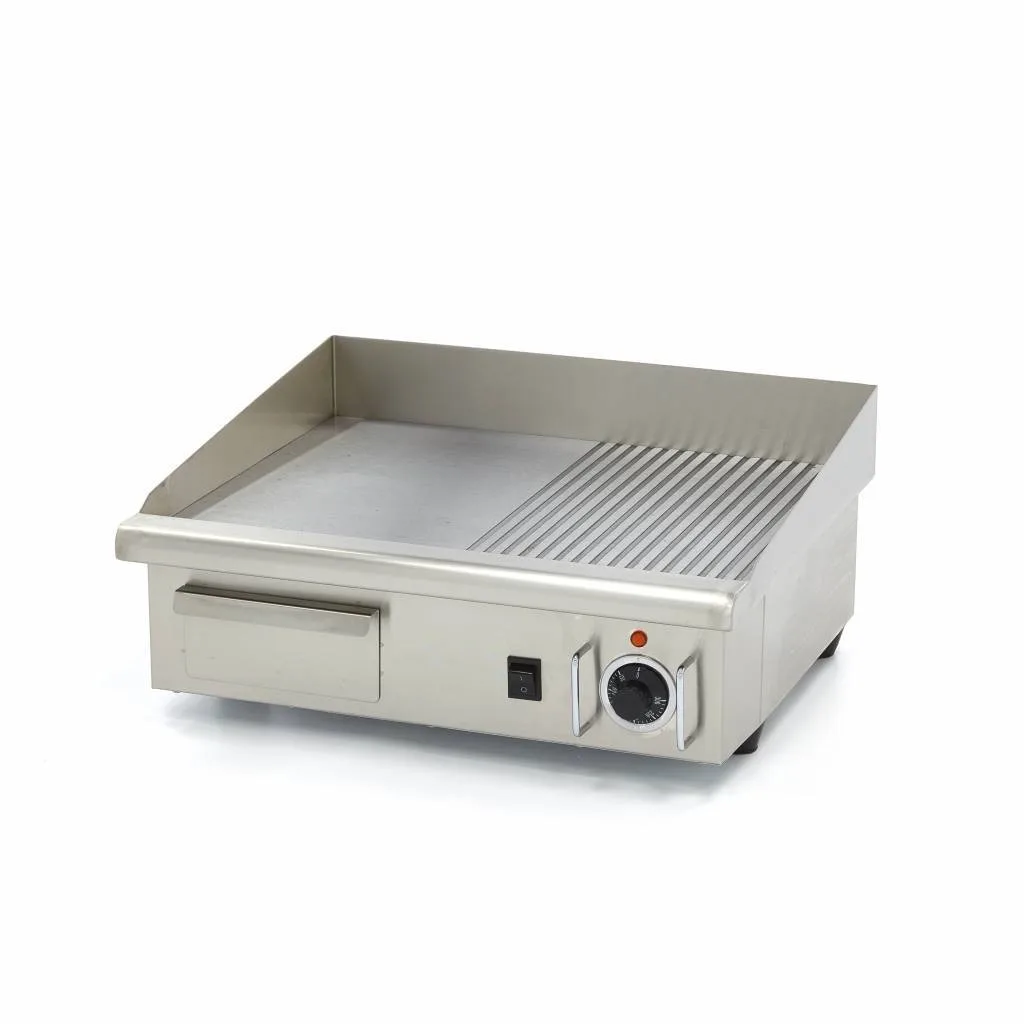 Elektro Grillplatte 55cm Glatt und Geriffelte