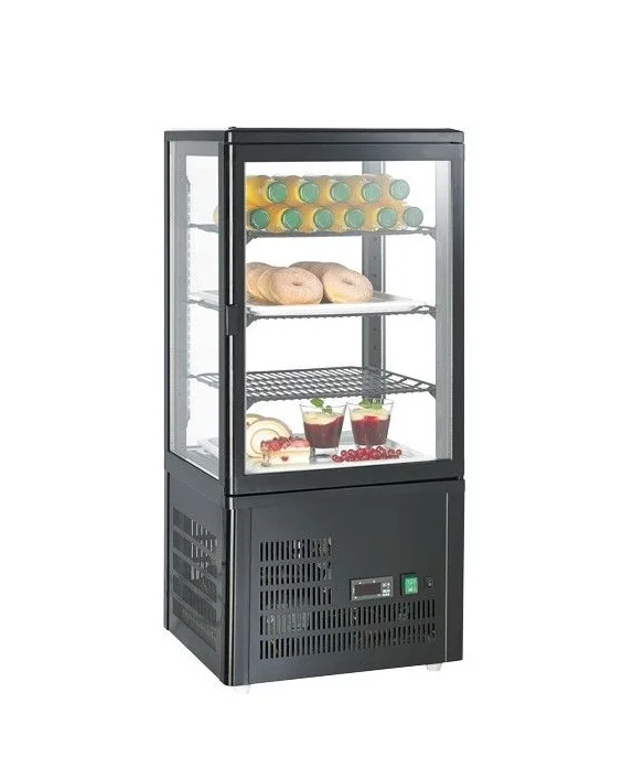 Mini-Kühlvitrine 68 Liter Schwarz