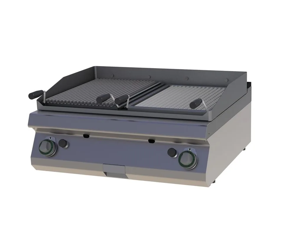 Gas Lavasteingrill 80cm mit herausnehmbaren Brennern