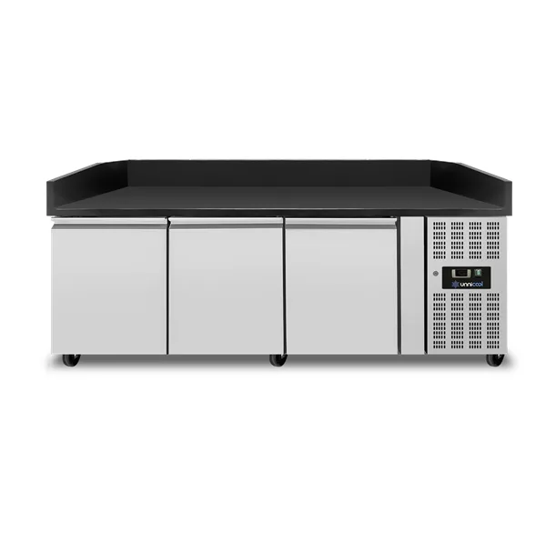 Pizzatheke mit 3 Türen – Schwarzer Granit – 202 x 80 x 100 cm