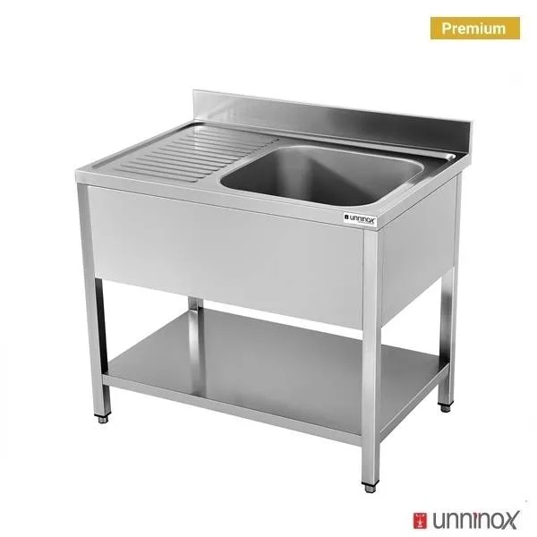 Spüle + Unterregal – PREMIUM1 SCHÜSSEL140x70xH85cm – Waschbecken Rechts