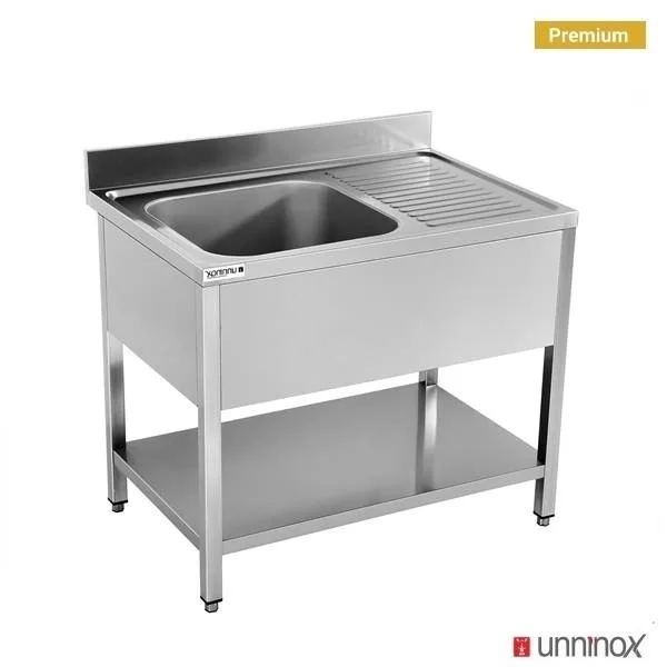 Spüle + Unterregal – PREMIUM1 SCHÜSSEL140x70xH85cm – Spüle Links