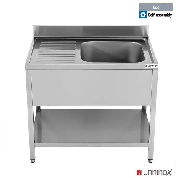 Spüle + Unterregal – ECO1200x700xH850mm Schüssel Rechts