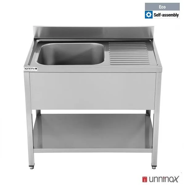 Spüle + Unterregal – ECO1400x700xH850mm Schüssel Links