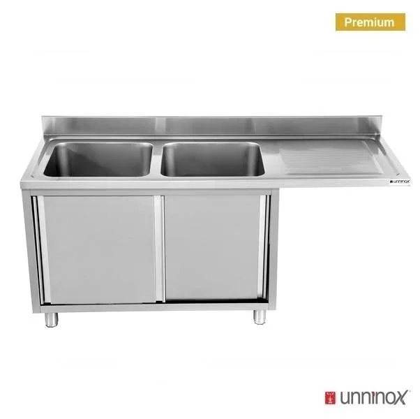 Spülmaschinen-Spüle 200x70xH85 2 Becken Links