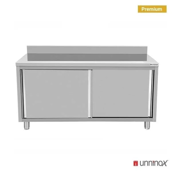 Arbeitsschrank – mit Schiebetür & Spritzschutz – L: 1500, T: 700, H: 850