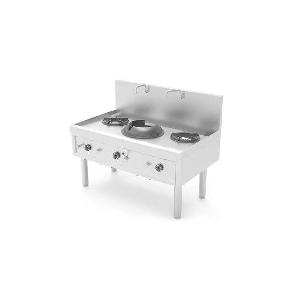 Wok-Herd | Gas | 1 Wok-Brenner + 2 Suppenbrenner | 45.9 kW | 1390 x 850 x 1100 mm