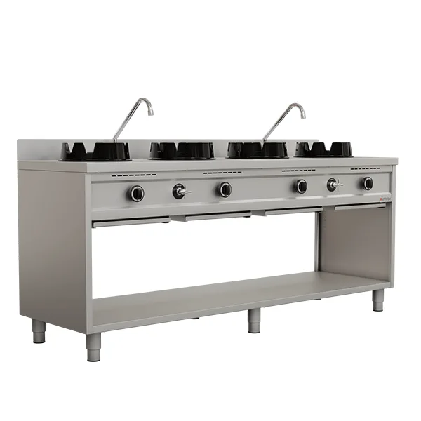 Gas-Wok-Herd – 4×15 kW – 4 Kochzonen