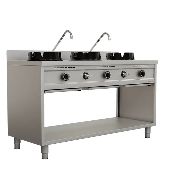 Gas-Wok-Herd – 3×15 kW – 3 Kochzonen