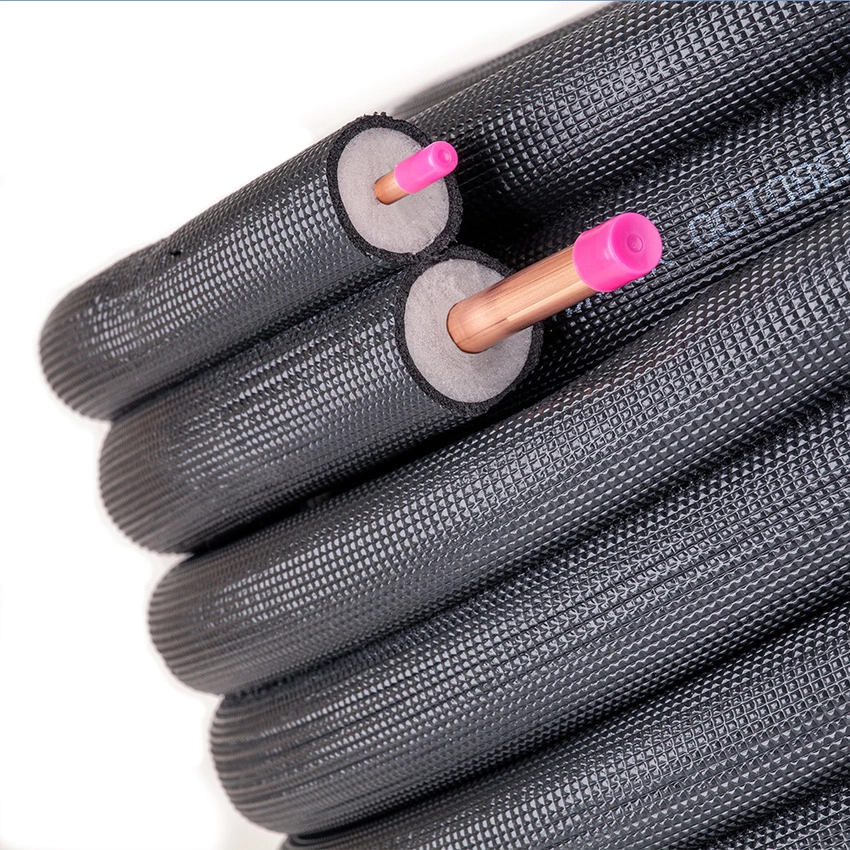 Kältemittelleitung Kälteleitung Kupfer schwarz isoliert 1/4″ – 5/8″