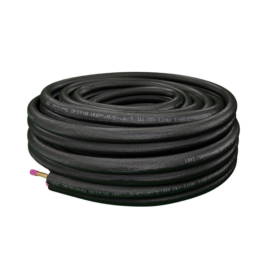 Kältemittelleitung Kälteleitung Kupfer schwarz isoliert 1/4″ – 3/8″