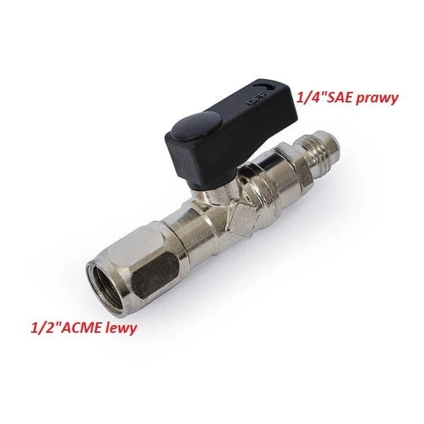 1/2″ ACME F x 1/4″ SAE M Ventil für Einwegflaschen für Kältemittel R32