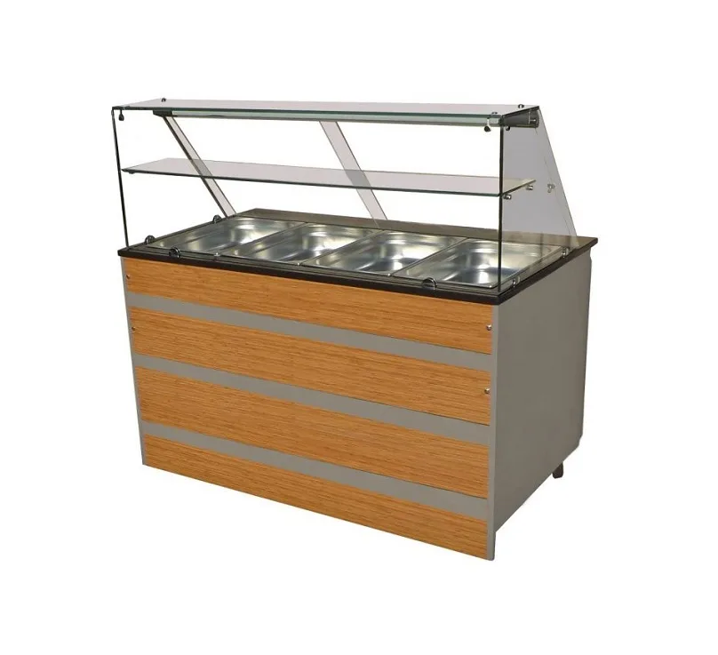 Saladette 1400x800x850 mm 4×1/1 GN mit 2 Türe und Glasaufsatz