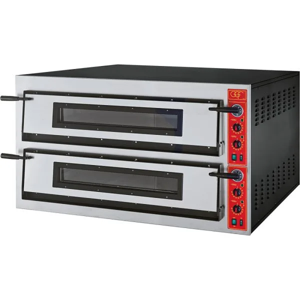 GGF Pizzaofen mit zwei Kammern, Vollschamott, 26,4 kW, 1370 x 1210 x 750 mm (BxTxH)