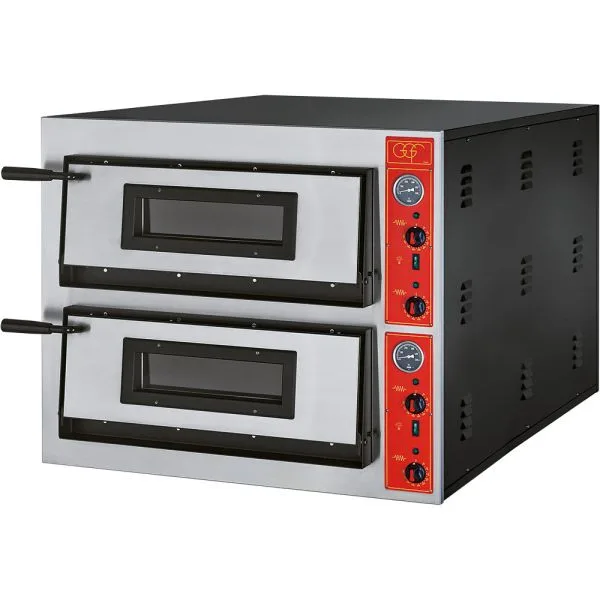 GGF Pizzaofen mit zwei Kammern, Vollschamott, 18 kW, 1010 x 1210 x 750mm (BxTxH)