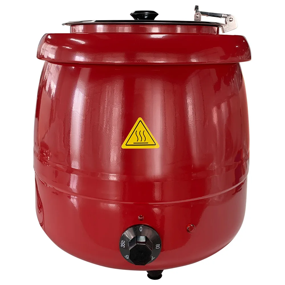 Elektrischer Suppentopf, bauchige Form, rot, 8,5 Liter