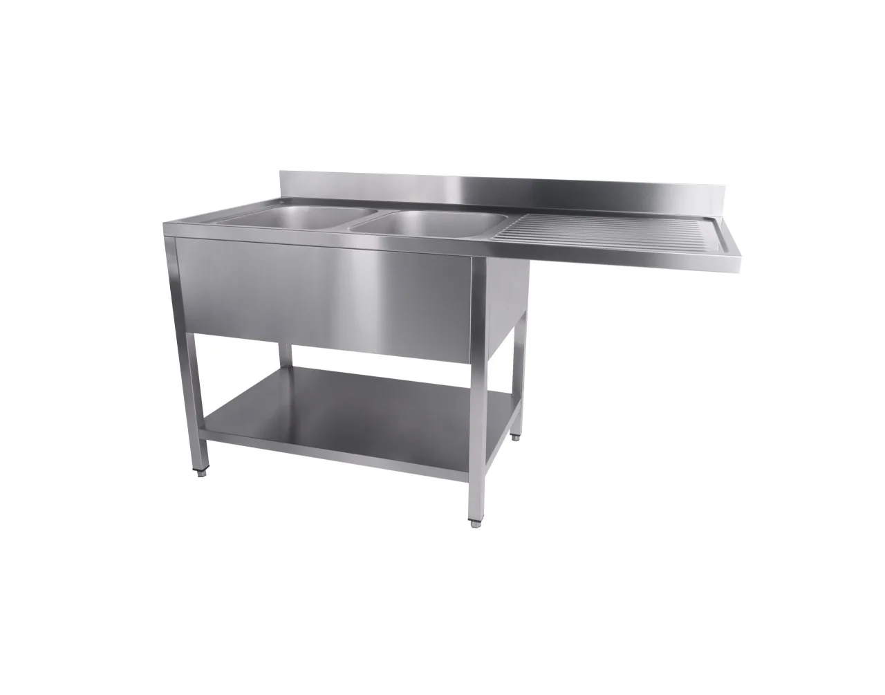 Spülmaschinen Spültisch mit 2 Becken Links ( 1600x700x850 mm )