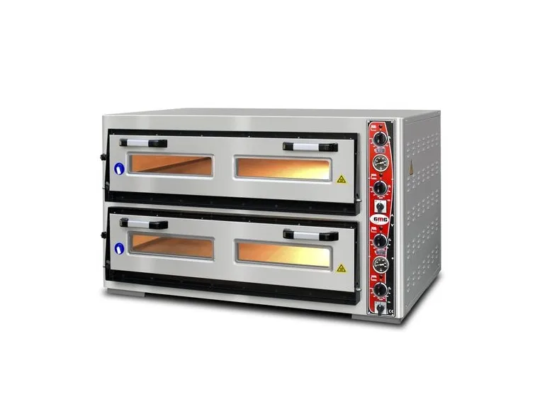 Pizzaofen  6+6 33 cm 400V – 2 Backkammern voll Schamottstein