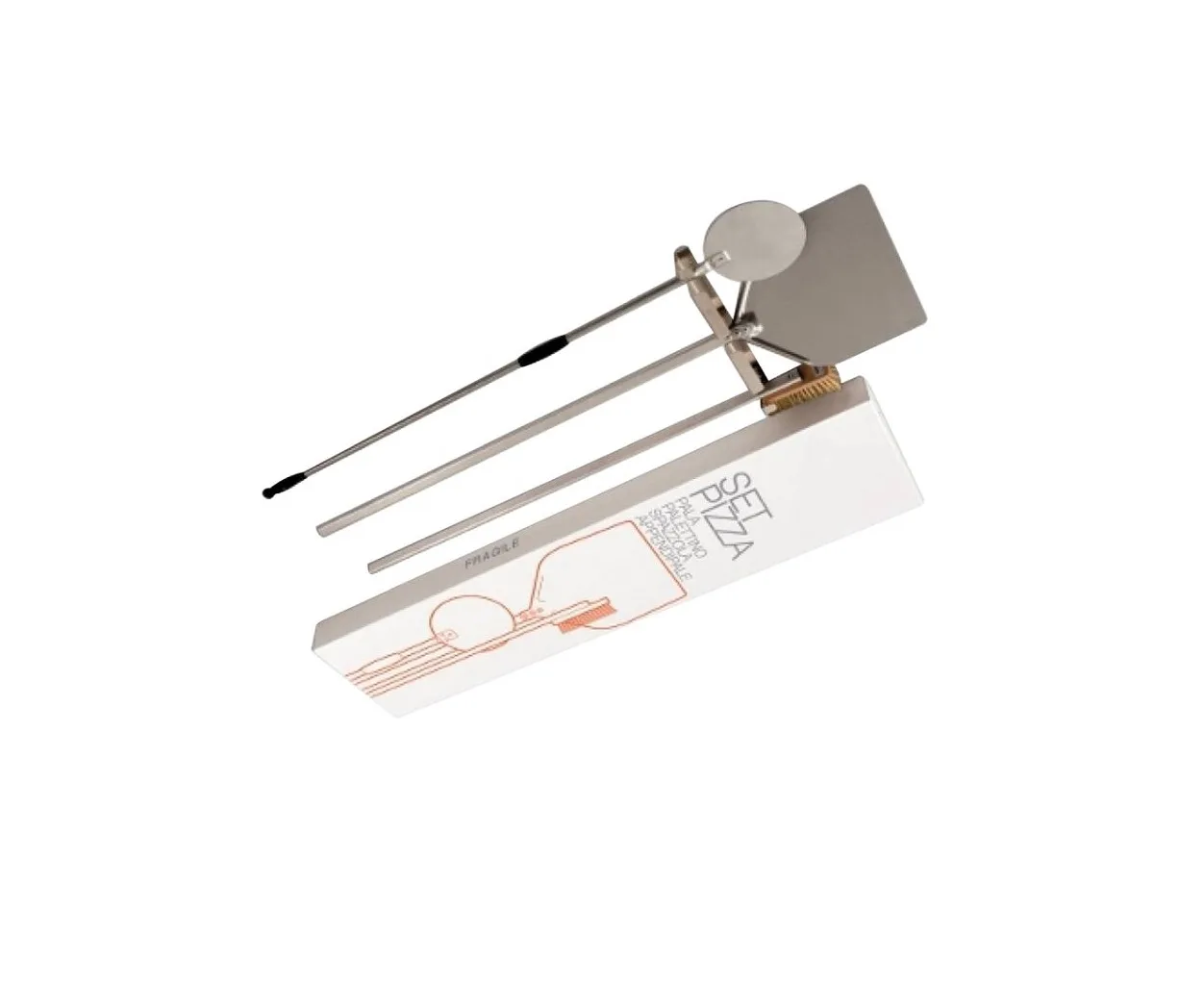 Pizza Basic Set, Pizzaschaufel, kleine Pizzaschaufel, Bürste und Wandschaufelträger