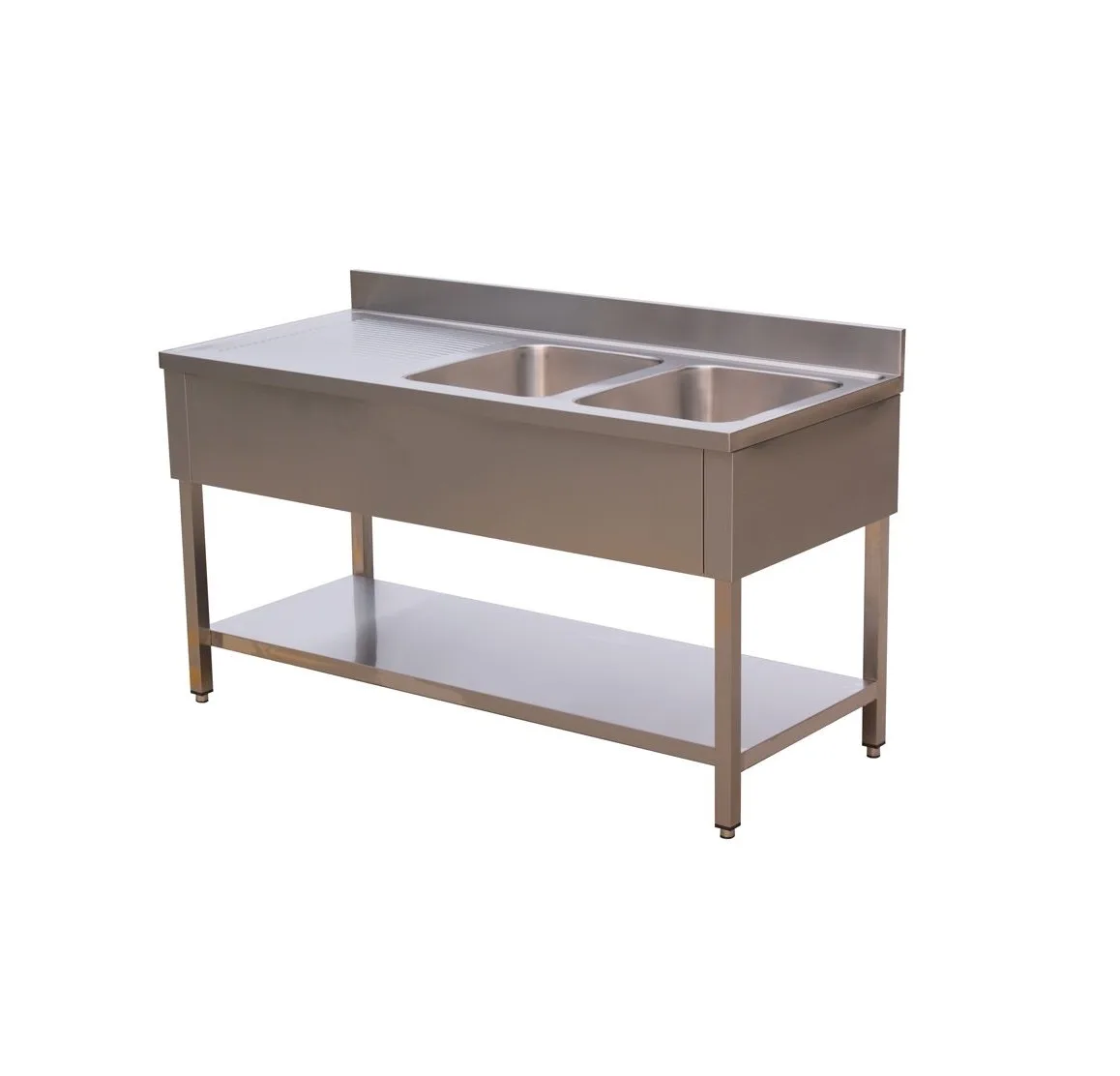 Spültisch 200 x 70 mit 2 Becken Rechts